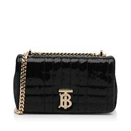 Burberry-Black Burberry Small Sequin Lola Bag-Black