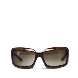 Chanel-Brown Chanel Mother of Pearl CC Sunglasses-Brown