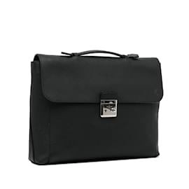 Louis Vuitton-Black Louis Vuitton Taurillon Serviette Dorian Business Bag-Black