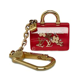 Louis Vuitton-Red Louis Vuitton Resin Inclusion Speedy Pomme D'Amour Bag Charm Key Chain-Red