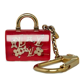 Louis Vuitton-Roter Louis Vuitton Resin Inclusion Speedy Pomme D'Amour Taschenanhänger-Schlüsselanhänger-Rot