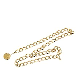Chanel-Cinto de elo de corrente com medalhão Chanel CC em ouro UE 92-Dourado