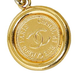 Chanel-Cinto de elo de corrente com medalhão Chanel CC em ouro UE 92-Dourado
