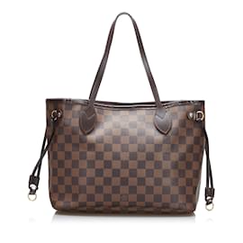 Louis Vuitton-Sac à main marron Louis Vuitton Damier Ebene Neverfull PM-Marron