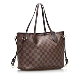 Louis Vuitton-Sac à main marron Louis Vuitton Damier Ebene Neverfull PM-Marron