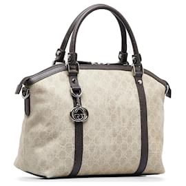 Gucci-Bolsa Gucci GG Canvas Charm Dome bege-Bege