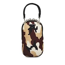 Prada-Brown Prada Tessuto Camouflage Pouch-Brown