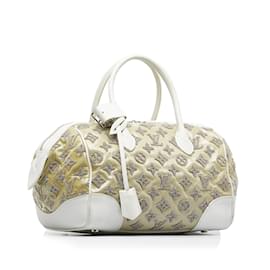 Louis Vuitton-White Louis Vuitton Monogram Bouclettes Speedy-White