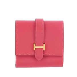 Hermès-Portafoglio Hermes Tadelakt Bearn Recto Verso rosa-Rosa