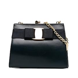 Salvatore Ferragamo-Black Ferragamo Vara Crossbody-Black