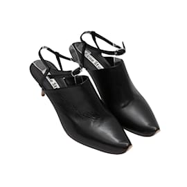Acne-Black Acne Studios Pointed-Toe Heeled Mules Size 39-Black