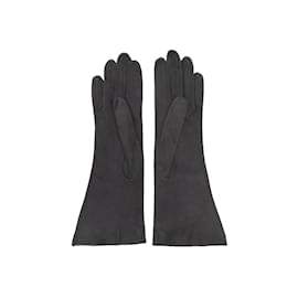 Hermès-Vintage Grey Hermes Suede Gloves Size US XS-Grey
