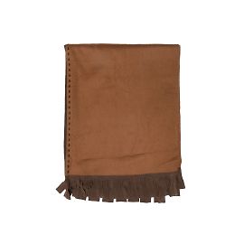 Scialle in cashmere e pelle scamosciata marrone e marrone chiaro Salvatore Ferragamo Marrone