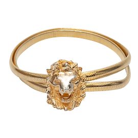 Goldfarbener Judith Leiber Metall-Stretch-Löwengürtel, Größe US XXS Golden