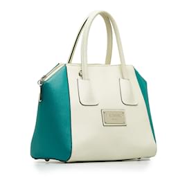 Valentino-Zweifarbige Handtasche aus weißem Valentino-Leder-Weiß