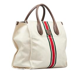 Gucci-Sac cabas pliable Gucci Small Web blanc-Blanc