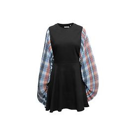 Black & Multicolor Opening Ceremony Long Sleeve Mini Dress Size US L Black