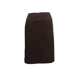 Autre Marque-Vintage Brown Chanel Boutique Wool Skirt Size US M/l-Brown