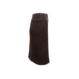 Autre Marque-Vintage Brown Chanel Boutique Wool Skirt Size US M/l-Brown