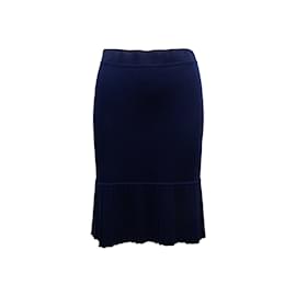 Autre Marque-Vintage Navy Chanel Boutique Skirt Size US L-Navy blue
