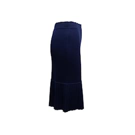 Autre Marque-Vintage Navy Chanel Boutique Skirt Size US L-Navy blue