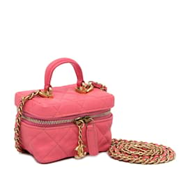 Chanel-Pink Chanel Micro Caviar Vanity Bag-Pink