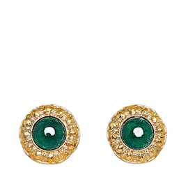 Chanel-Boucles d'oreilles clips Chanel Strass Doré-Doré