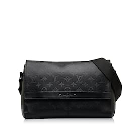 Louis Vuitton-Black Louis Vuitton Monogram Shadow Sprinter Messenger Bag-Black