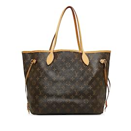 Louis Vuitton-Sac cabas marron Louis Vuitton Monogram Neverfull MM-Marron