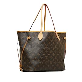 Louis Vuitton-Sac cabas marron Louis Vuitton Monogram Neverfull MM-Marron