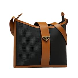 Yves Saint Laurent-Black YSL PVC Crossbody Bag-Black