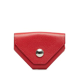 Hermès-Red Hermes Le 24 coin purse-Red