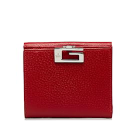 Gucci-Carteira pequena de couro vermelho Gucci-Vermelho