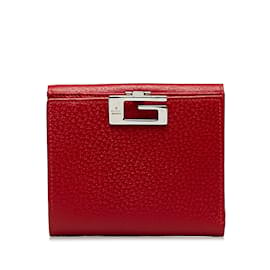 Gucci-Red Gucci Leather Small Wallet-Red