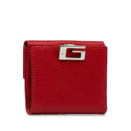 Gucci-Kleine Geldbörse aus rotem Gucci-Leder-Rot