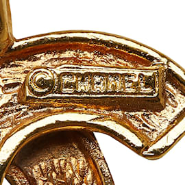 Chanel-Goldfarbene Halskette mit Chanel-CC-Anhänger-Golden