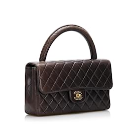 Chanel-Sac à rabat Kelly en cuir d'agneau classique moyen Chanel noir-Noir