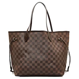 Louis Vuitton-Sac cabas marron Louis Vuitton Damier Ebene Neverfull MM-Marron