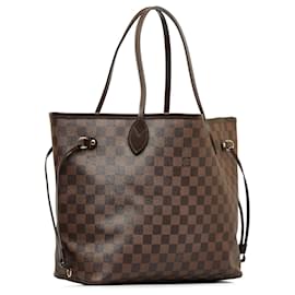 Louis Vuitton-Sac cabas marron Louis Vuitton Damier Ebene Neverfull MM-Marron