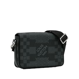 Louis Vuitton-Black Louis Vuitton Damier Graphite Studio 3Sac messager D-Noir