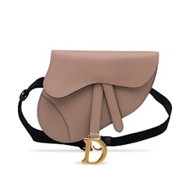 Dior-Sac ceinture Saddle en cuir marron clair Dior-Camel