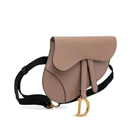Dior-Tan Dior Leather Saddle Belt Bag-Camel