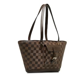 Louis Vuitton-Brown Louis Vuitton Damier Ebene Manosque PM Shoulder Bag-Marron