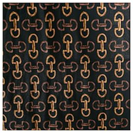 Gucci-Brown Gucci Horsebit Silk Scarf Scarves-Brown