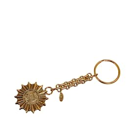 Chanel-Gold Chanel Sun Gold-Tone Key Chain-Golden