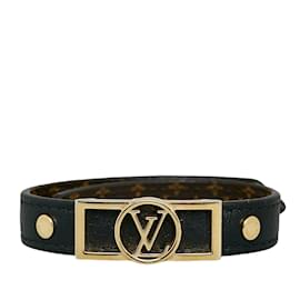 Louis Vuitton-Bracelet enroulé Dauphine réversible Louis Vuitton noir-Noir