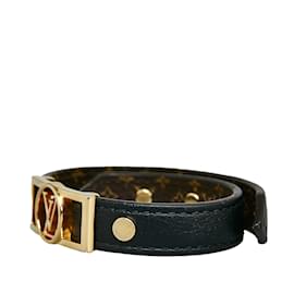 Louis Vuitton-Black Louis Vuitton Reversable Dauphine Wrap Bracelet-Black