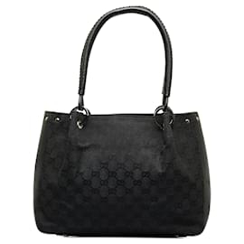 Gucci-Bolso de hombro de lona Gucci GG negro-Negro