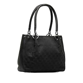 Gucci-Schwarze Gucci GG Canvas Umhängetasche-Schwarz