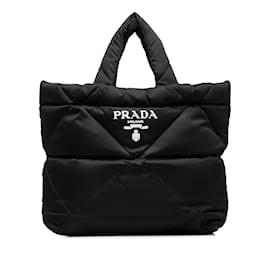 Prada-Black Prada Padded Re-Nylon Tote Bag-Black
